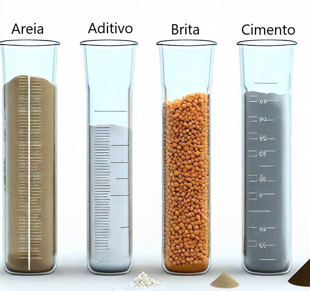 Composição do concreto. Fonte: imagem gerada por IA.
